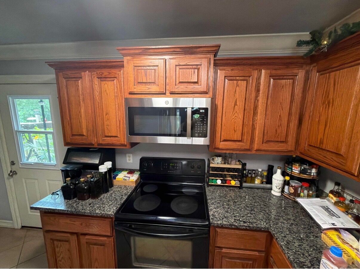 Over-the-range microwave install
