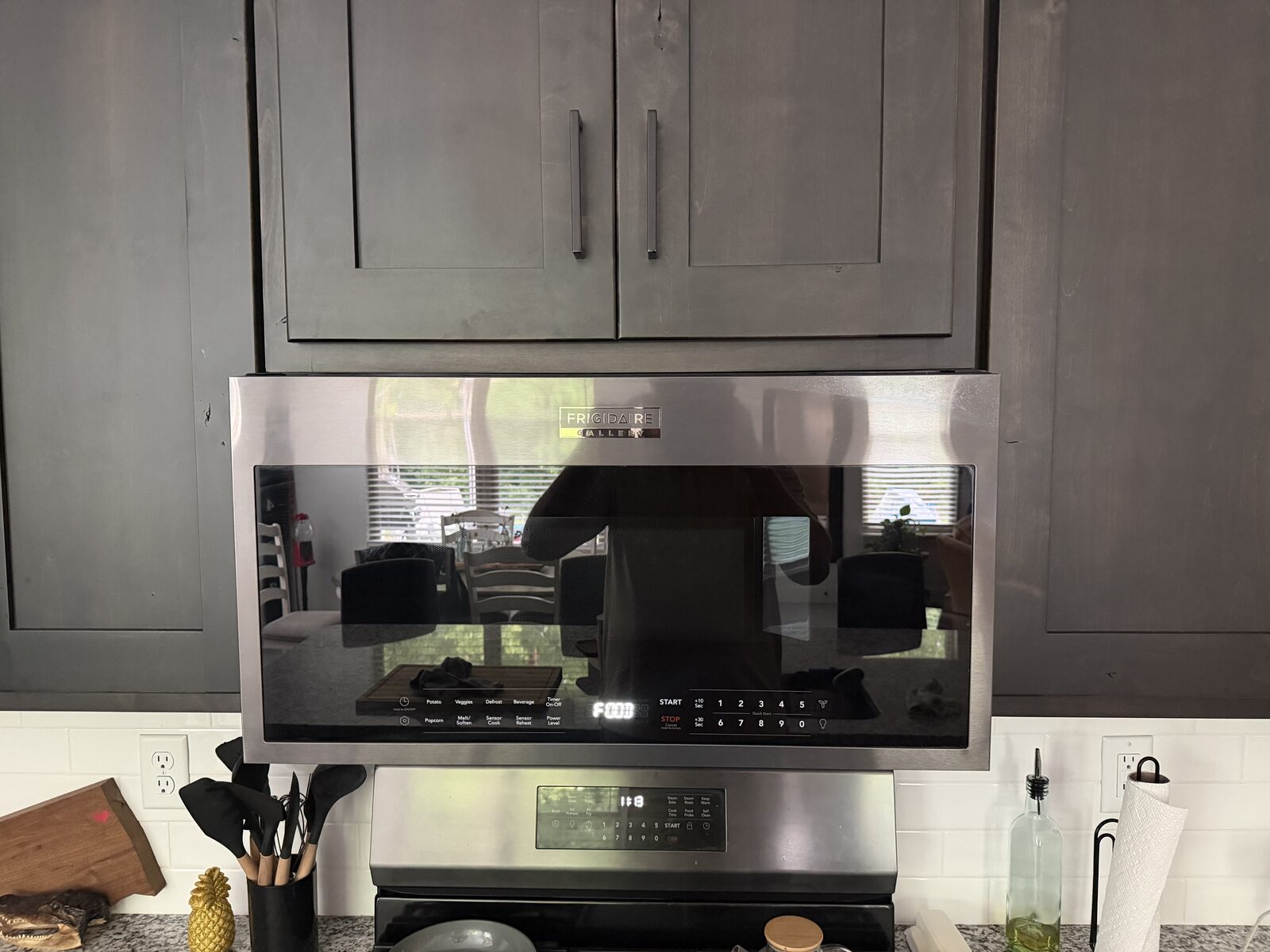 Over-the-range microwave install