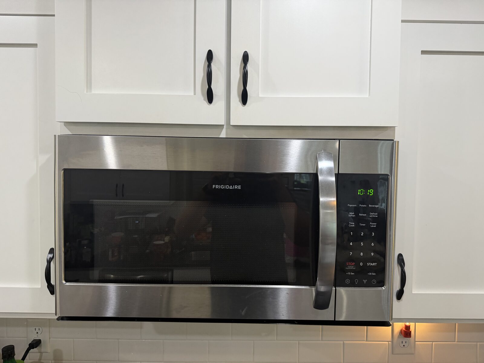 Over-the-range microwave install